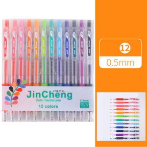 خودکار فشاری 12 رنگ ژله ای کلیپسی ۰.۵ jincheng