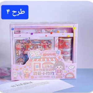 ست چسب واشی، خودکار و استیکر طرح دختر ART & BOOK